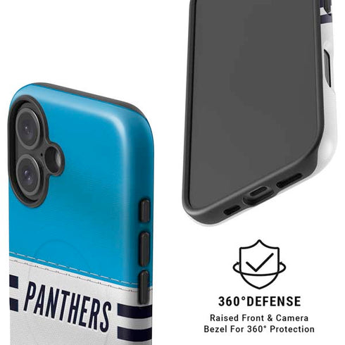 NFL Carolina Panthers White Striped iPhone 16 Magsafe Impact Case