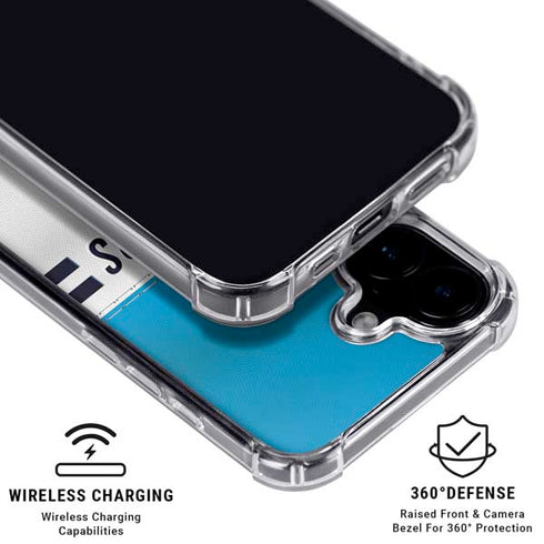 NFL Carolina Panthers White Striped iPhone 16 Plus Clear Case