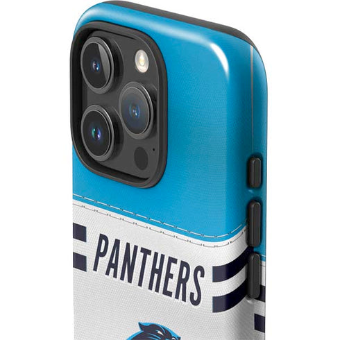 NFL Carolina Panthers White Striped iPhone 16 Pro Max Impact Case