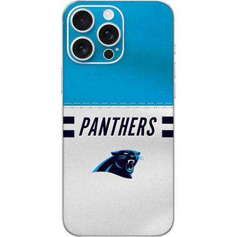 NFL Carolina Panthers White Striped iPhone 16 Pro Max Skin