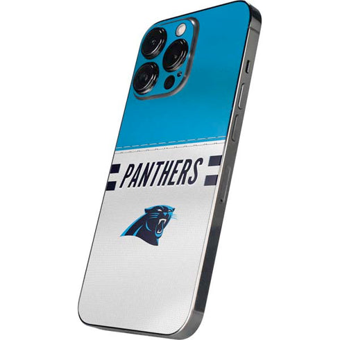 NFL Carolina Panthers White Striped iPhone 16 Pro Skin