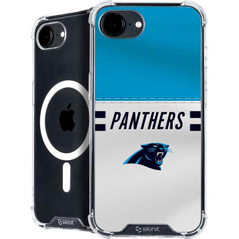 NFL Carolina Panthers White Striped iPhone 16e MagSafe Case