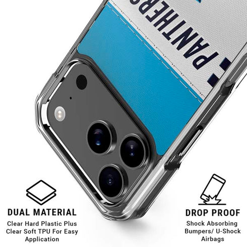NFL Carolina Panthers White Striped iPhone 18 Pro Clear Case