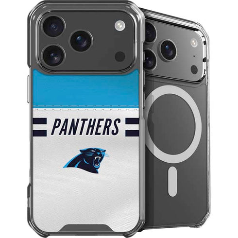 NFL Carolina Panthers White Striped iPhone 18 Pro MagSafe Case