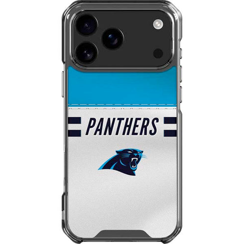 NFL Carolina Panthers White Striped iPhone 18 Pro Max Clear Case