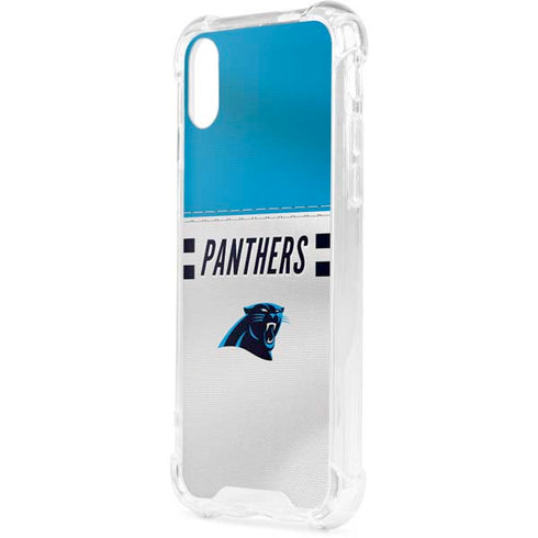 NFL Carolina Panthers White Striped iPhone XS Clear Case