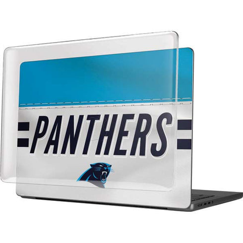 NFL Carolina Panthers White Striped MacBook Pro 14in (2021-24) Case plus Skin