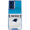NFL Carolina Panthers White Striped Moto G 5G (2024) Clear Case