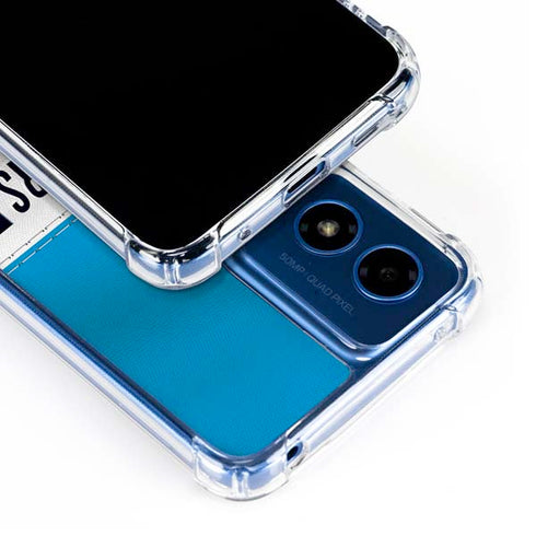 NFL Carolina Panthers White Striped Moto G 5G (2024) Clear Case
