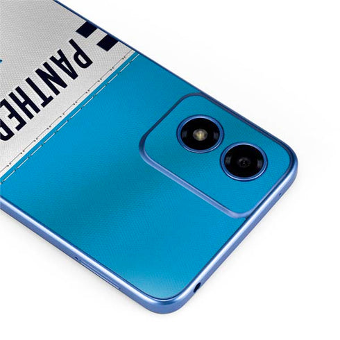 NFL Carolina Panthers White Striped Moto G Play 4G (2024) Skin