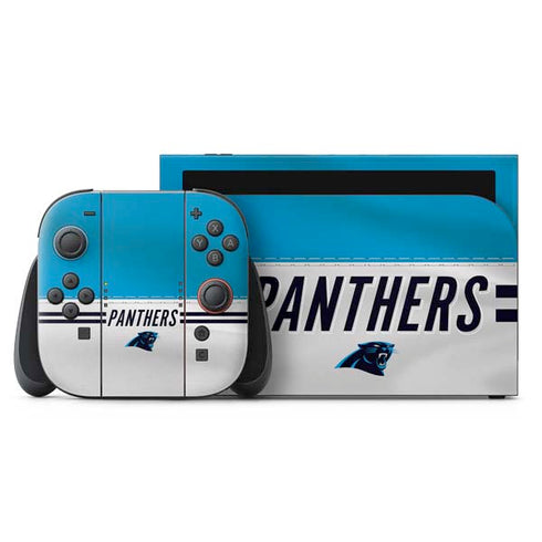 NFL Carolina Panthers White Striped Nintendo Skins