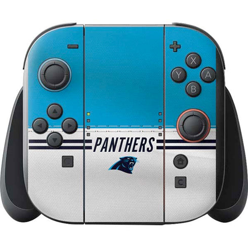 NFL Carolina Panthers White Striped Nintendo Switch 2 (2025) with Joy-Con Skin