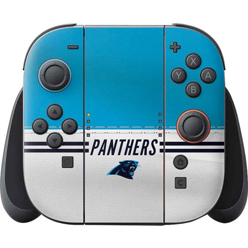 NFL Carolina Panthers White Striped Nintendo Switch 2 (2025) Joy-Con Controller Skin