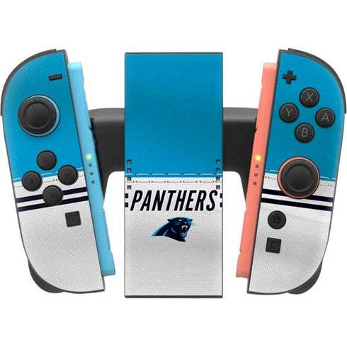 NFL Carolina Panthers White Striped Nintendo Switch 2 (2025) Joy-Con Controller Skin