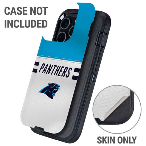 NFL Carolina Panthers White Striped Otterbox Defender iPhone Skin