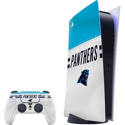 NFL Carolina Panthers White Striped PlayStation PS5 Skins
