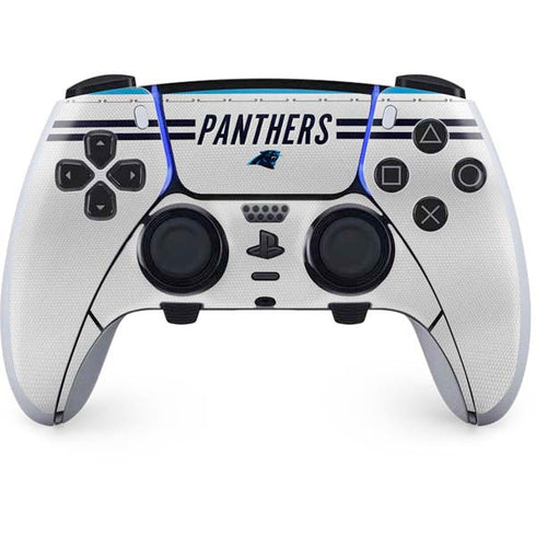 NFL Carolina Panthers White Striped PS5 DualSense Edge Pro Controller Skin