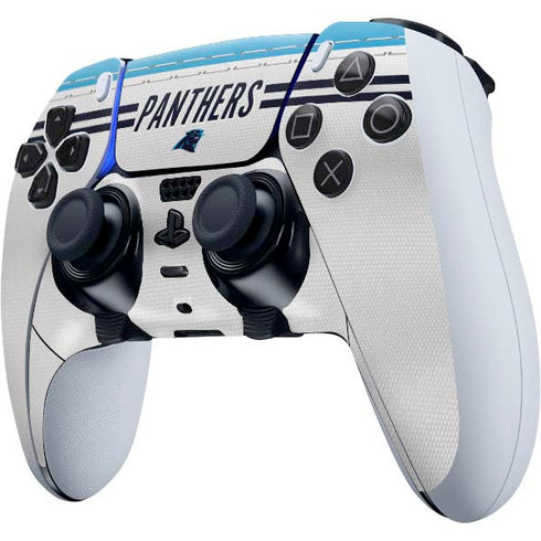 NFL Carolina Panthers White Striped PS5 DualSense Edge Pro Controller Skin