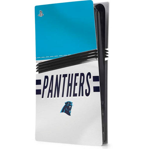 NFL Carolina Panthers White Striped PS5 Pro Console Skin