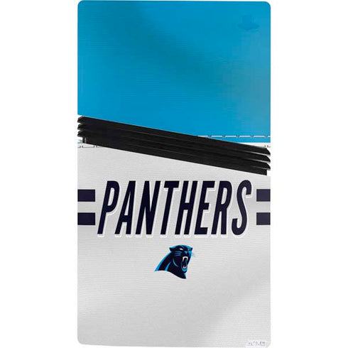 NFL Carolina Panthers White Striped PS5 Pro Console Skin