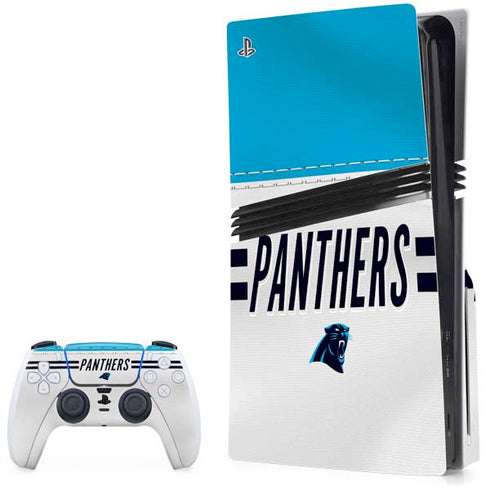 NFL Carolina Panthers White Striped PlayStation PS5 Skins