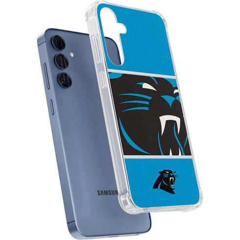 NFL Carolina Panthers Zone Block Galaxy A35 5G Clear Case