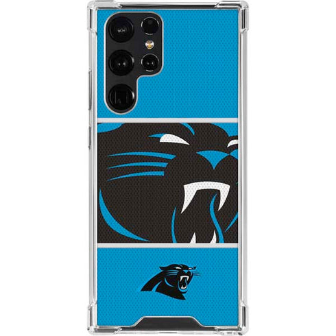 NFL Carolina Panthers Zone Block Galaxy S23 Ultra Clear Case