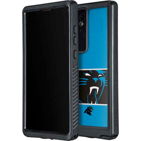 NFL Carolina Panthers Zone Block Galaxy S24 Ultra Waterproof Case