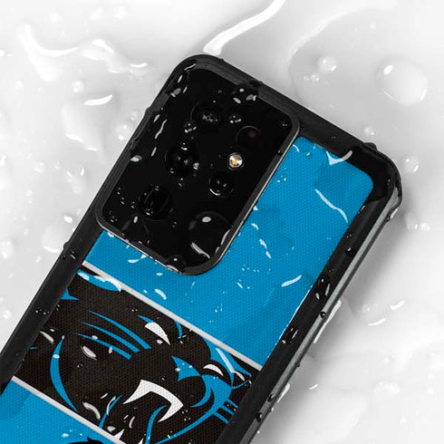 NFL Carolina Panthers Zone Block Galaxy S24 Ultra Waterproof Case