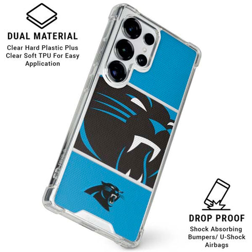 NFL Carolina Panthers Zone Block Galaxy S25 Ultra Clear Case
