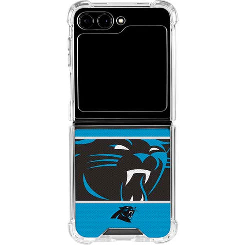 NFL Carolina Panthers Zone Block Galaxy Z Flip6 Clear Case