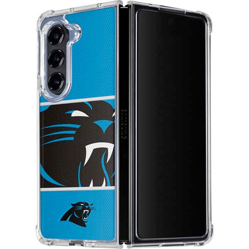 NFL Carolina Panthers Zone Block Galaxy Z Fold5 5G Clear Case