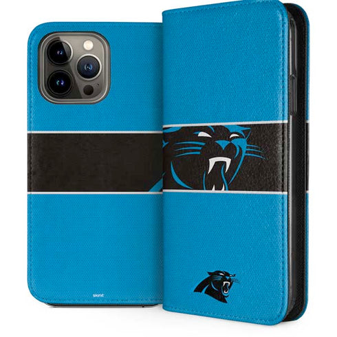 NFL Carolina Panthers Zone Block iPhone 14 Pro Max Folio Case