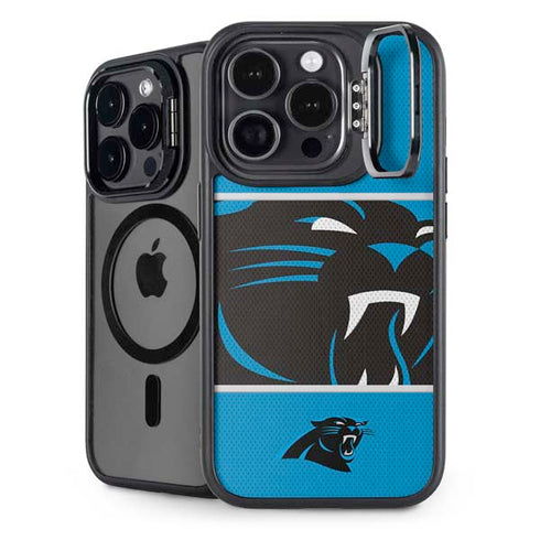 NFL Carolina Panthers Zone Block iPhone 15 Pro Max Kickstand Case