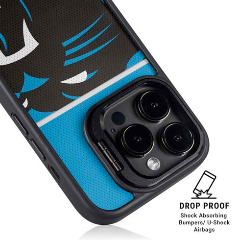 NFL Carolina Panthers Zone Block iPhone 15 Pro Max Kickstand Case