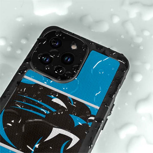 NFL Carolina Panthers Zone Block iPhone 15 Pro Waterproof Case
