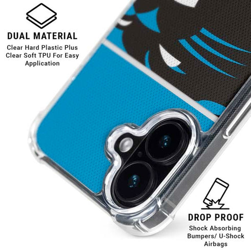NFL Carolina Panthers Zone Block iPhone 16 Plus Clear Case