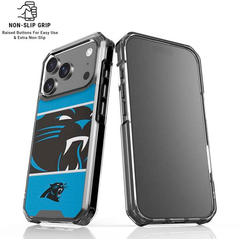 NFL Carolina Panthers Zone Block iPhone 18 Pro Clear Case