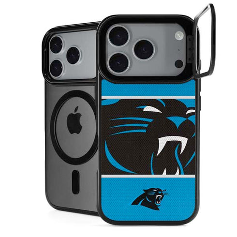 NFL Carolina Panthers Zone Block iPhone 18 Pro Max Kickstand Case