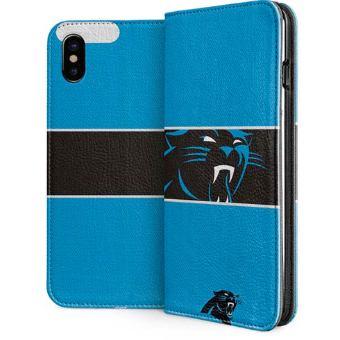 NFL Carolina Panthers Zone Block iPhone 8 Folio Case
