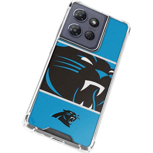 NFL Carolina Panthers Zone Block Moto G 5G (2025) Clear Case