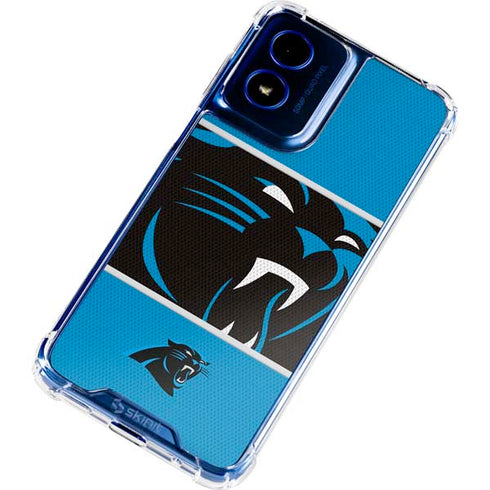 NFL Carolina Panthers Zone Block Moto G 5G (2024) Clear Case