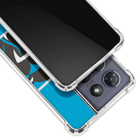 NFL Carolina Panthers Zone Block Moto G Play 5G (2025) Clear Case