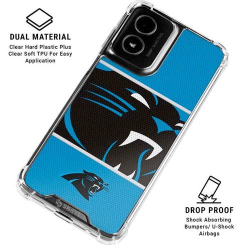 NFL Carolina Panthers Zone Block Moto G Power 5G (2024) Clear Case