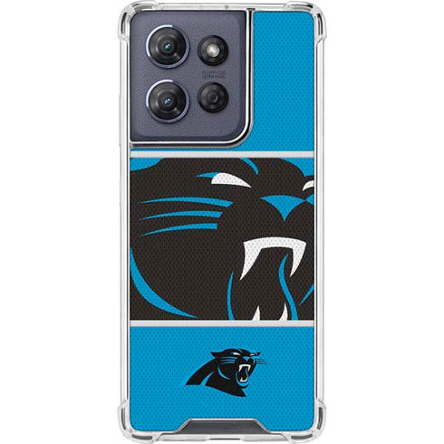 NFL Carolina Panthers Zone Block Moto G Power 5G (2025) Clear Case