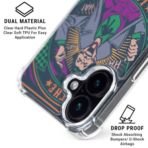 DC Comics The Joker Casino Chip iPhone 16 Plus Clear Case