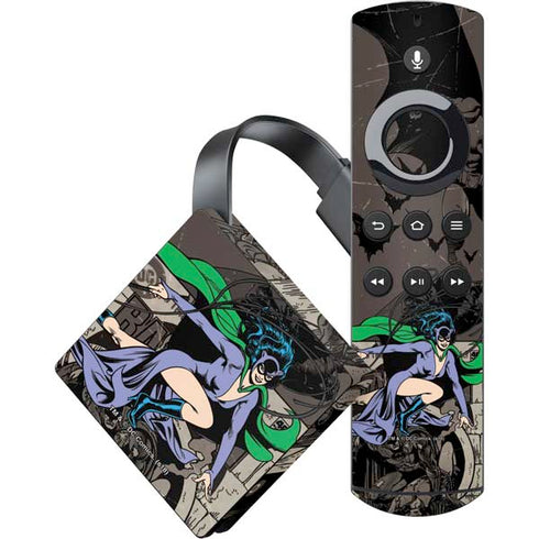DC Comics Catwoman Vintage Action Pose Pattern Amazon Fire TV Skin