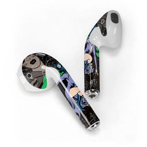 DC Comics Catwoman Vintage Action Pose Pattern Apple AirPods Skin