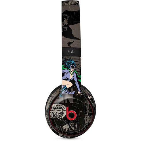 DC Comics Catwoman Vintage Action Pose Pattern Beats Solo 2 Wireless Skin