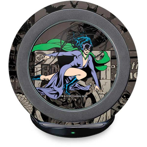 DC Comics Catwoman Vintage Action Pose Pattern Fast Charge Wireless Charging Stand Skin